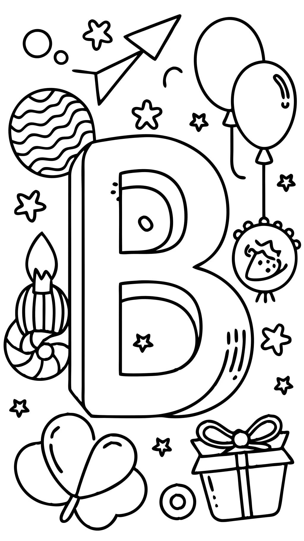 coloring pages with the letter b